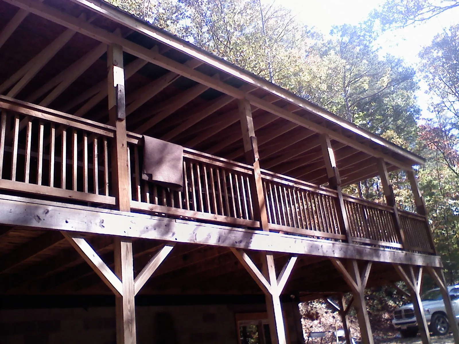 Timber framing under a new elevated porch and deck — Roof Leak Repair in Wyckoff by Roofing Brothers